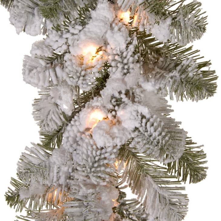 Snowy Camden Decorative Christmas Garland with Clear Lights at Overstock