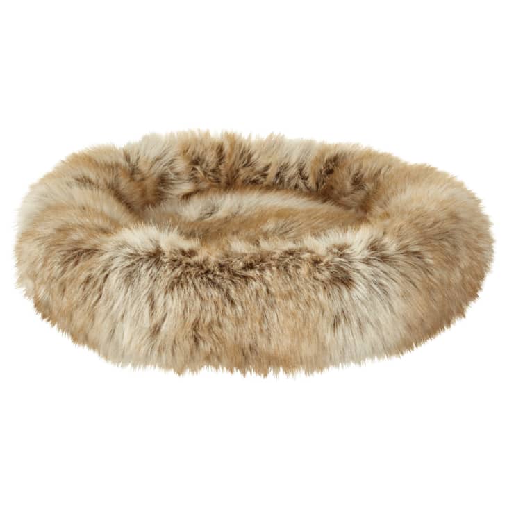 Mini Round Faux Fur Pet Bed - Pampas Fox at OKA