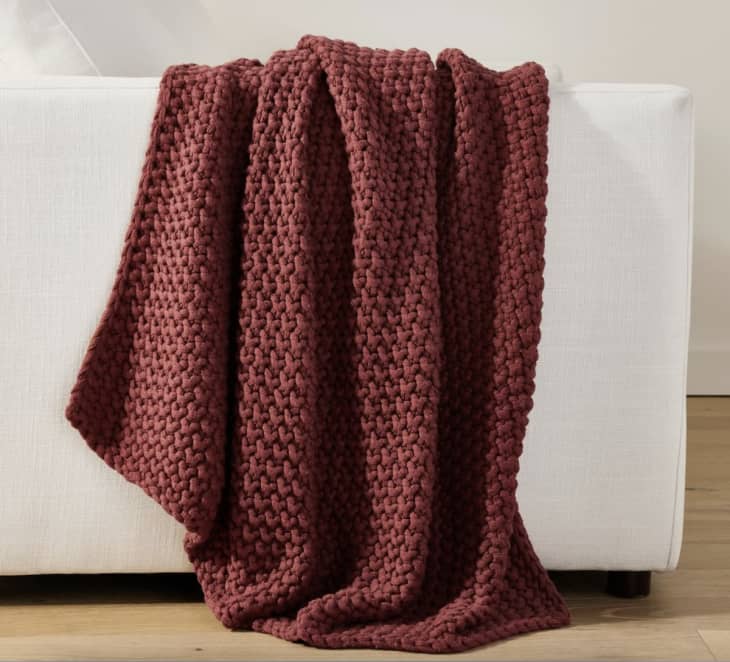Bayside Seed Stitch Throw, Paprika at Pottery Barn