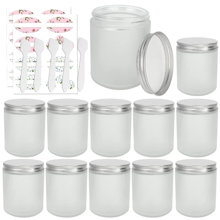 Product Image: Betrome 8 oz Round Frosted Glass Jars 15 Pack
