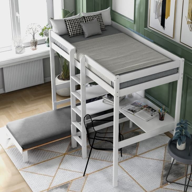 Product Image: Brychan Twin Over Twin L-Shaped Bunk Beds with Built-in-Desk