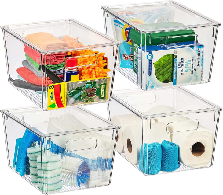 ClearSpace Plastic Storage Bins Perfect Kitchen Organization or Pantry  Storage Fridge Organizer, Pantry Organization and Storage Bins, Cabinet  Organizers - 4 Pack 