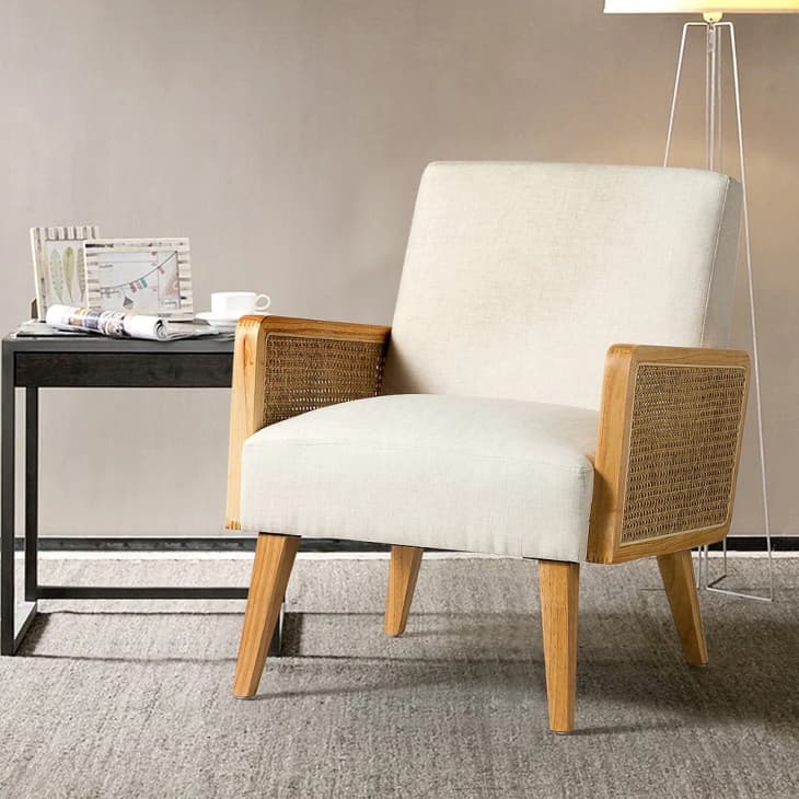 Delphine Upholstered Accent Chair at Home Depot