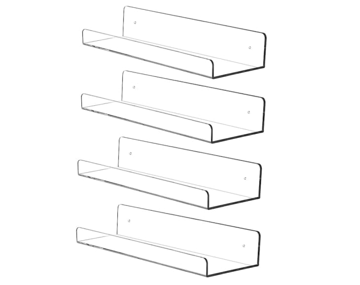 Product Image: Cq acrylic 15" Floating Wall Shelves, Set of 4