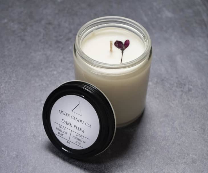 Dark Plum Soy Candle at Queer Candle Co.