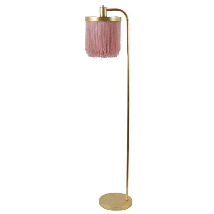 Product Image: Decor Therapy Framboise Gold Leaf Floor Lamp with Fringe Shade