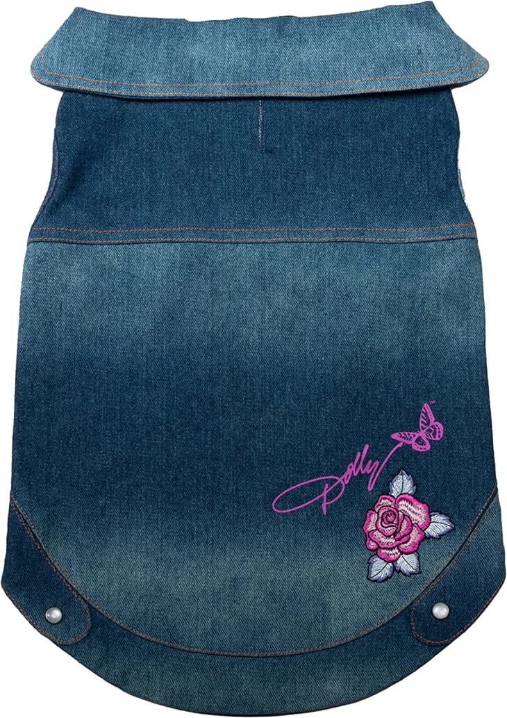 Product Image: Dolly Doggy Parton Blue Denim Jacket with Collar for Dogs, Medium