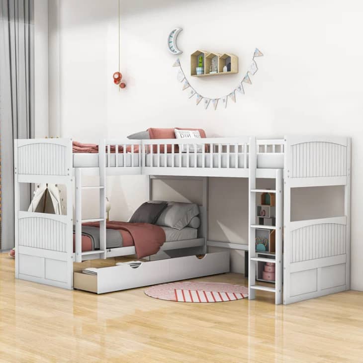 Duayne Twin Over Twin 2 Drawer Triple / Quad Bunk Bed by Harriet Bee at Wayfair