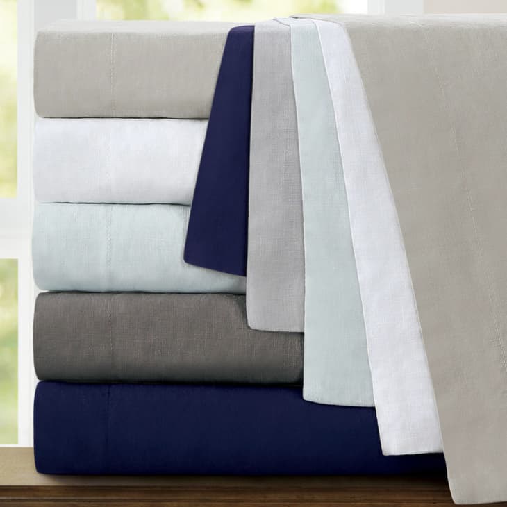 Product Image: Echelon Home Washed Belgian Linen Deep Pocket Bed Sheet Set, Full