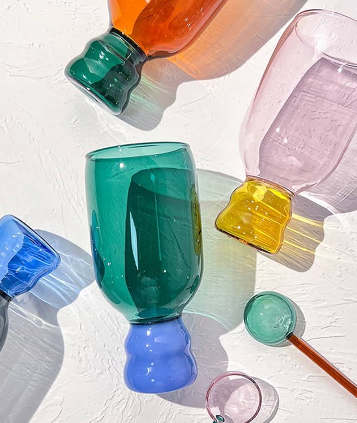 Product Image: Vibrant Glass Cup and Spoon Set