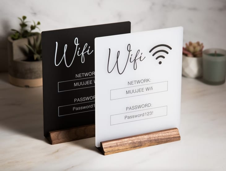 Modern Album Designs Wifi Acrylic Sign with Wood Base at Etsy