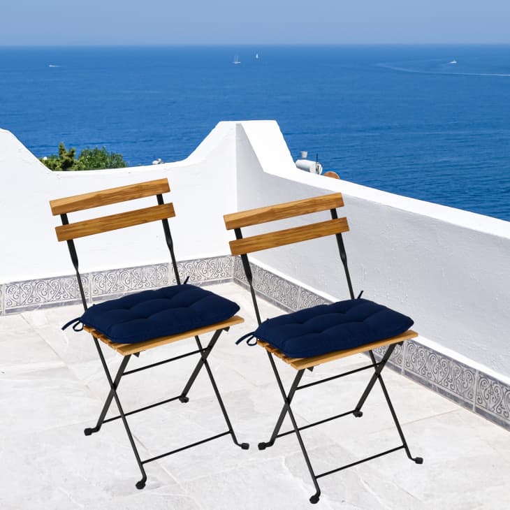Product Image: 17 Stories Folding Chair with Navy Waterproof Cushions (Set of 2)