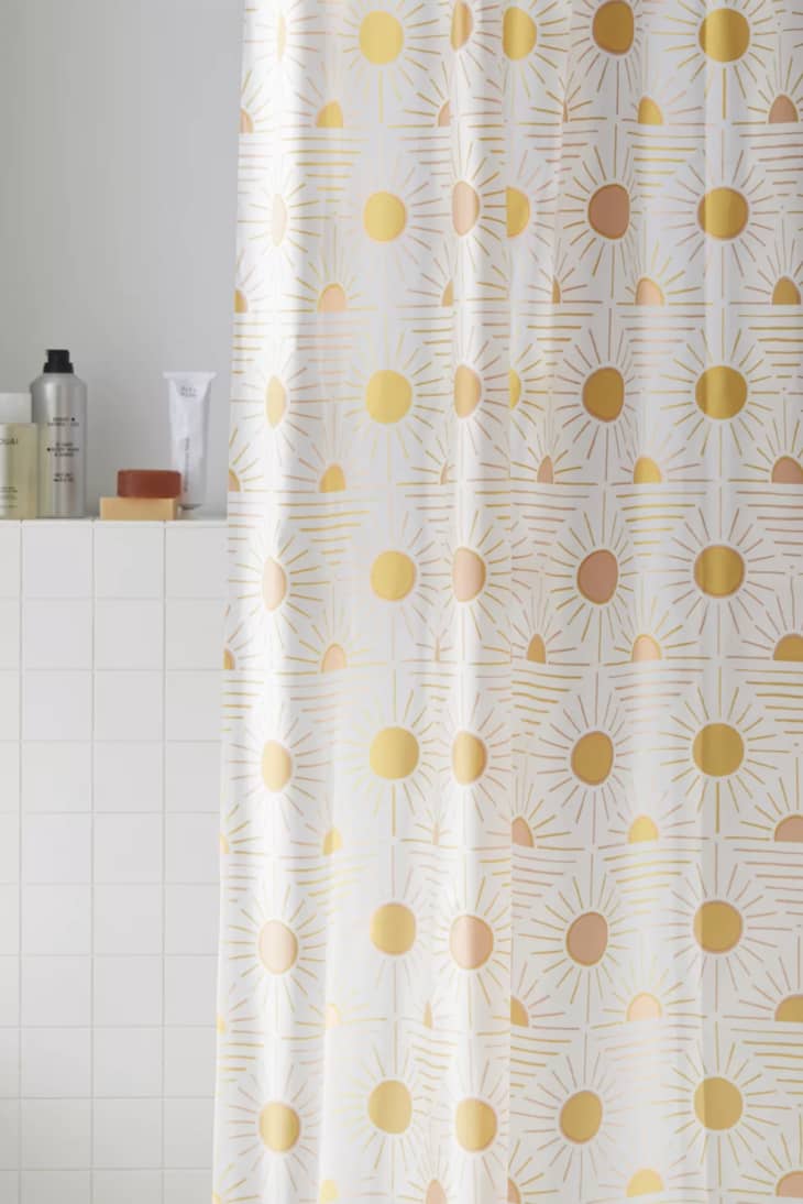 Geo Sun PEVA Shower Curtain at Urban Outfitters