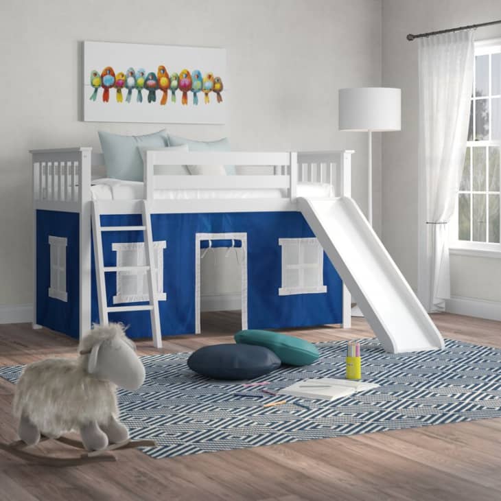 Gilmour Twin Solid Wood Loft Bed with Slide at Wayfair