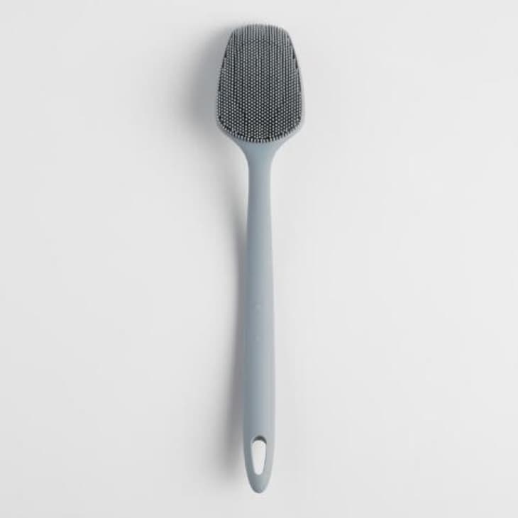 I just realized I can use the silicone tip (left) of this brush to get  stuck food off dishes without picking food out of bristles after! :  r/CleaningTips