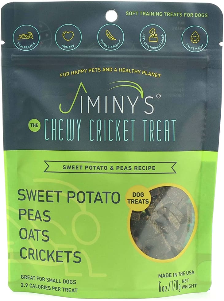 Jiminy's Cricket Protein Sweet Potato and Pea Soft & Chewy Dog Training Treats at Amazon