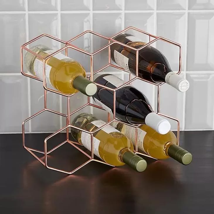 8-Bottle Rose Gold Wine Rack at The Container Store
