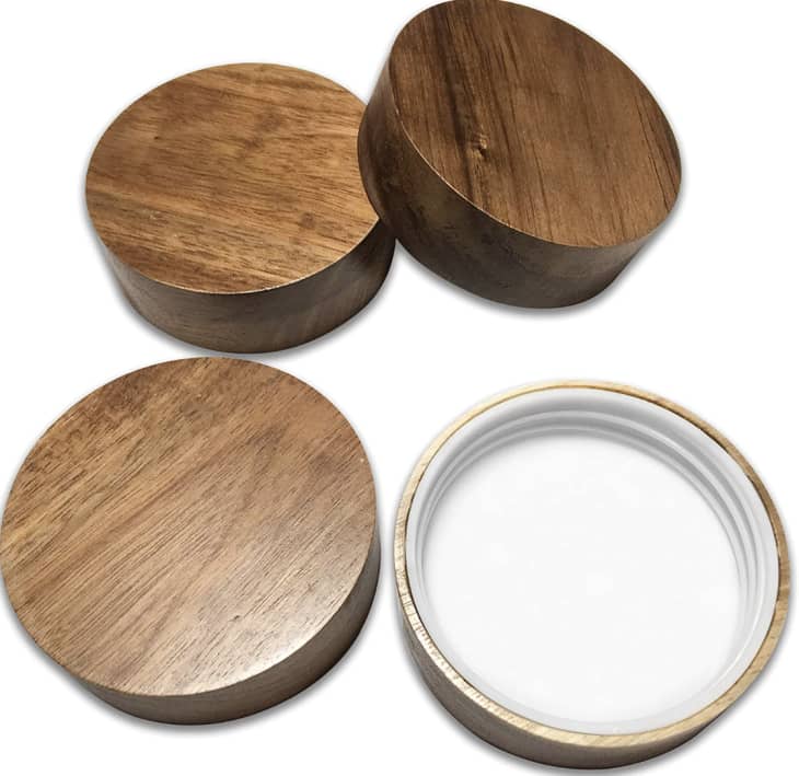 Kitchen Charisma Wooden Mason Jar Lids, Set of 4 at Amazon