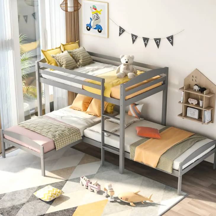Product Image: L-Shaped Twin Size Triple Bunk Bed