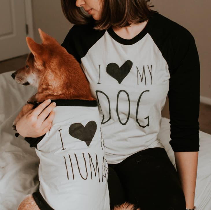 I Love My Dog & I Love My Human T-Shirt Set at Etsy