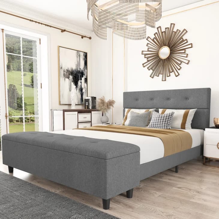 Product Image: Lynell Tufted Storage Sleigh Bed with Storage Bench
