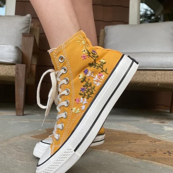 MEME Store Boutique Converse Chuck Taylor Custom Floral Embroidery at Etsy