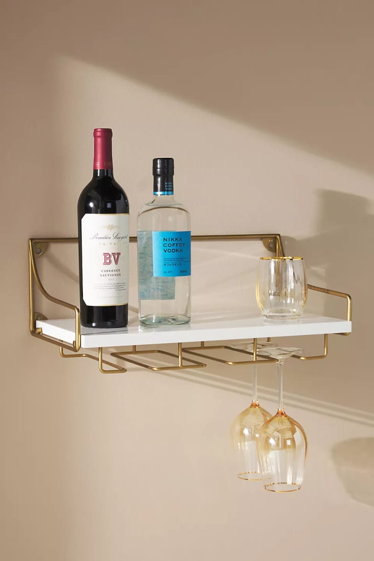 Mayfair Wall-Mounted Wine Glass Shelf at Anthropologie