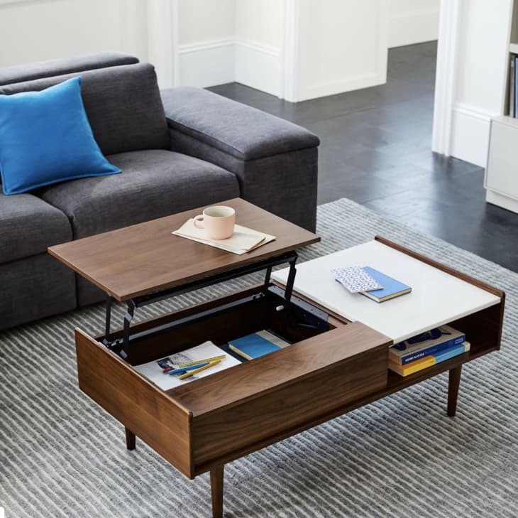 Mid-Century Pop-Up Storage Coffee Table, Double at West Elm
