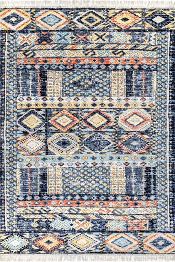 Multi Faded Bohemian Fringed Indoor/Outdoor Area Rug, 5' x 8' at Rugs USA