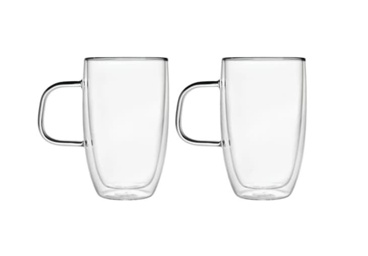 Set of 2 Double Wall Glass Mugs with Handles at Nordstrom