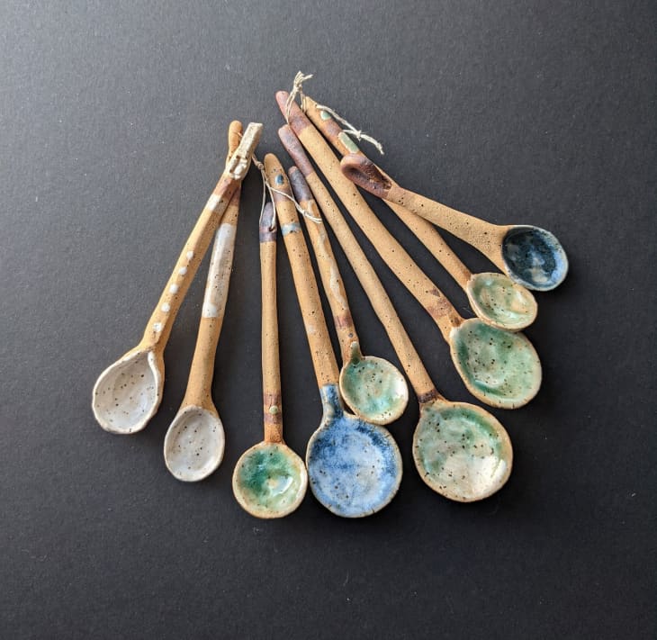产品图片：手工制作的陶瓷勺陶器勺