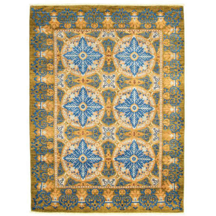 Product Image: Pakistani Lahore Finest Collection Hand-Knotted Wool Olive Rug
