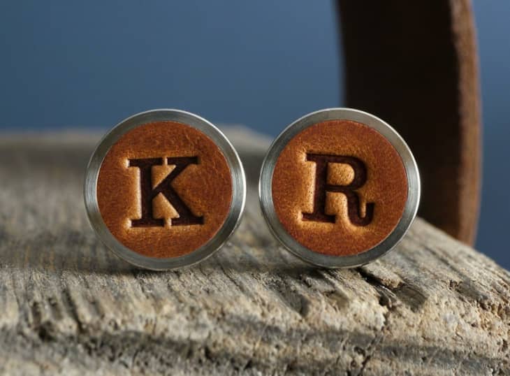 Product Image: Personalized Leather Cufflinks