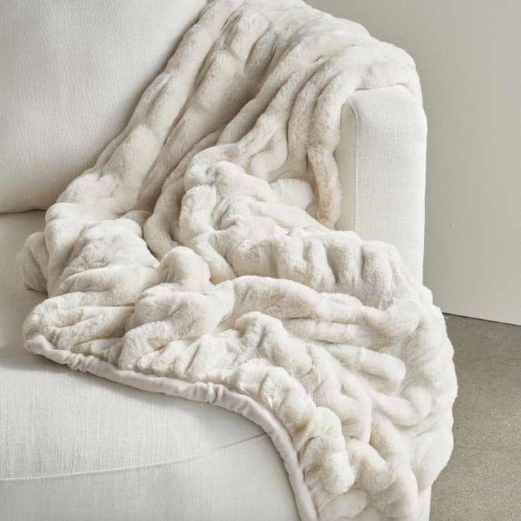 Faux Fur Ruched Throw, 50" x 60" at Pottery Barn