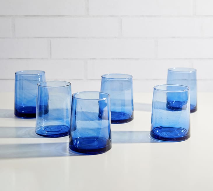 Product Image: Moroccan Handcrafted Recycled Drinking Glasses, Set of 6