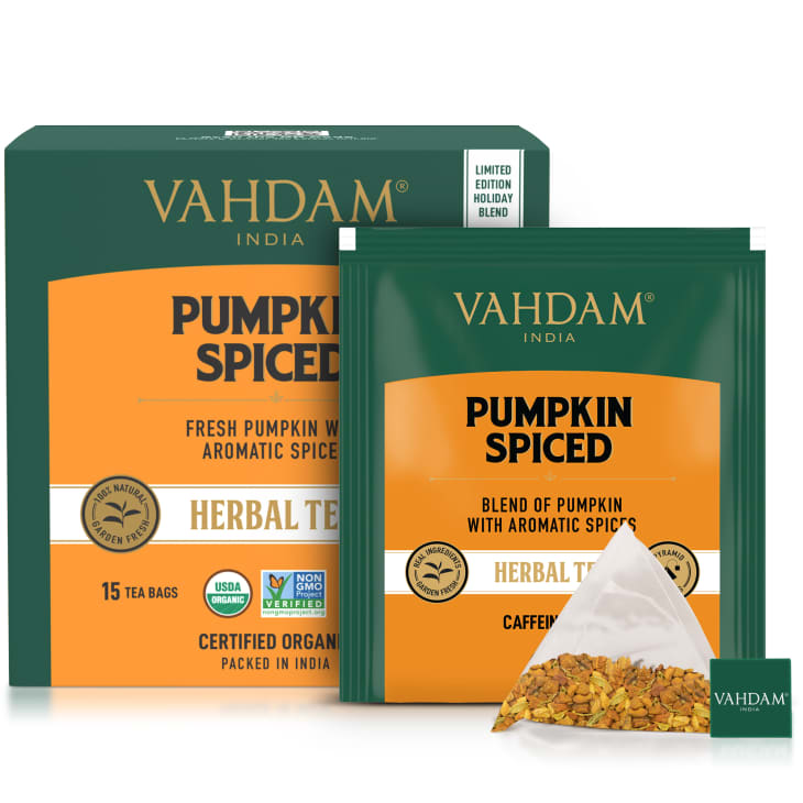 Vahdam Teas Pumpkin Spiced Herbal Tea, 30 Tea Bags at Vahdam Teas