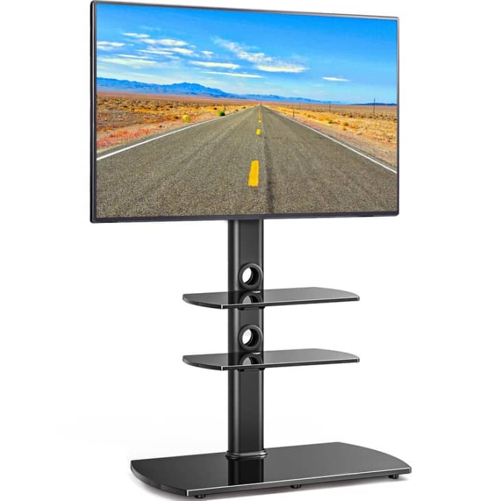 Product Image: Randal Black Swivel Floor Stand Mount with Shelving