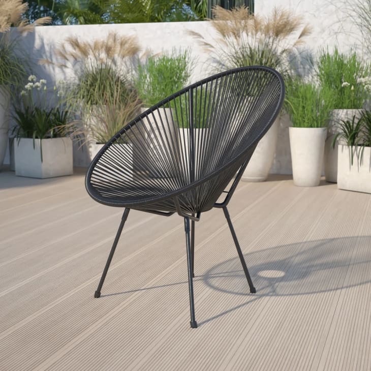 Product Image: Black Oval Rattan Lounge Chair