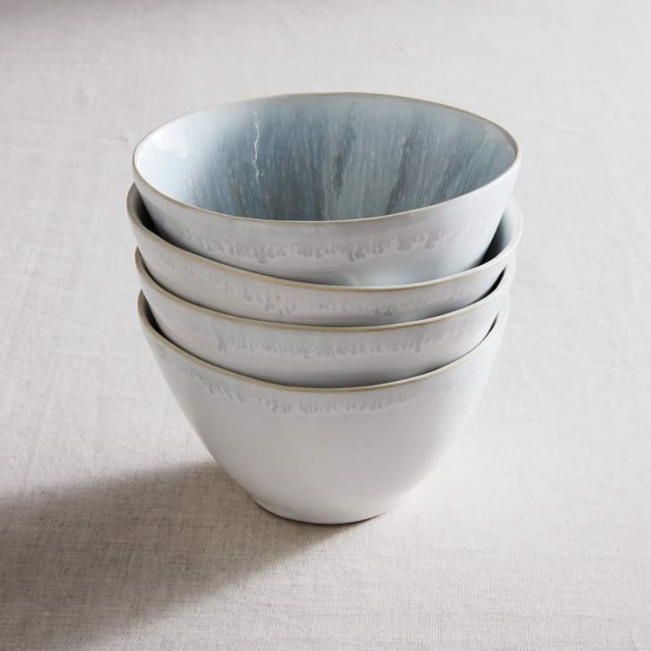 Reactive Stoneware Cereal Bowls in White at West Elm