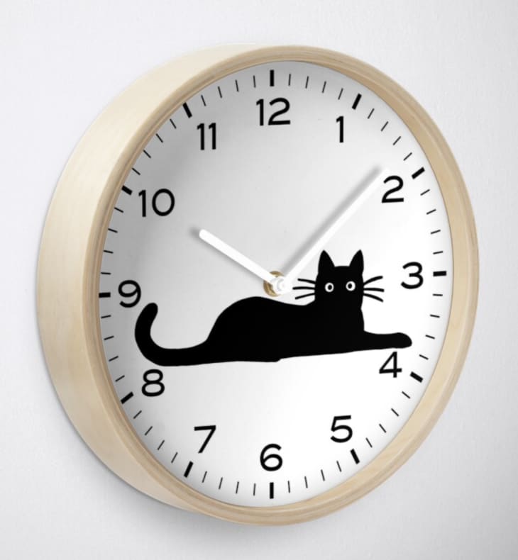 Black Cat Clock at Redbubble