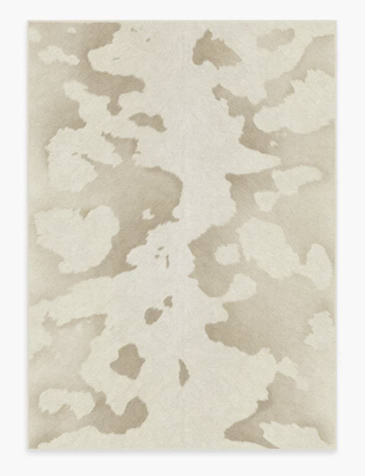 Ivory & Cream Faux Cowhide Rug, 5' x 7' at Ruggable