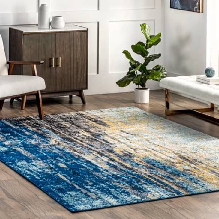 Product Image: Blue Abstract Waterfall Area Rug, 5' x 7'5"