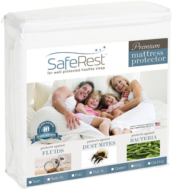 SafeRest Queen Size Premium Hypoallergenic Waterproof Mattress Protector at Amazon