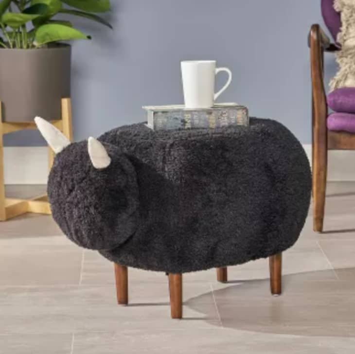 Product Image: Pearcy Furry Sheep Ottoman Black - Christopher Knight Home
