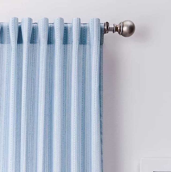 Coastal Life Denim Stripe Rod Pocket/Back Tab Light Filtering Window Curtain Panel at Bed Bath & Beyond