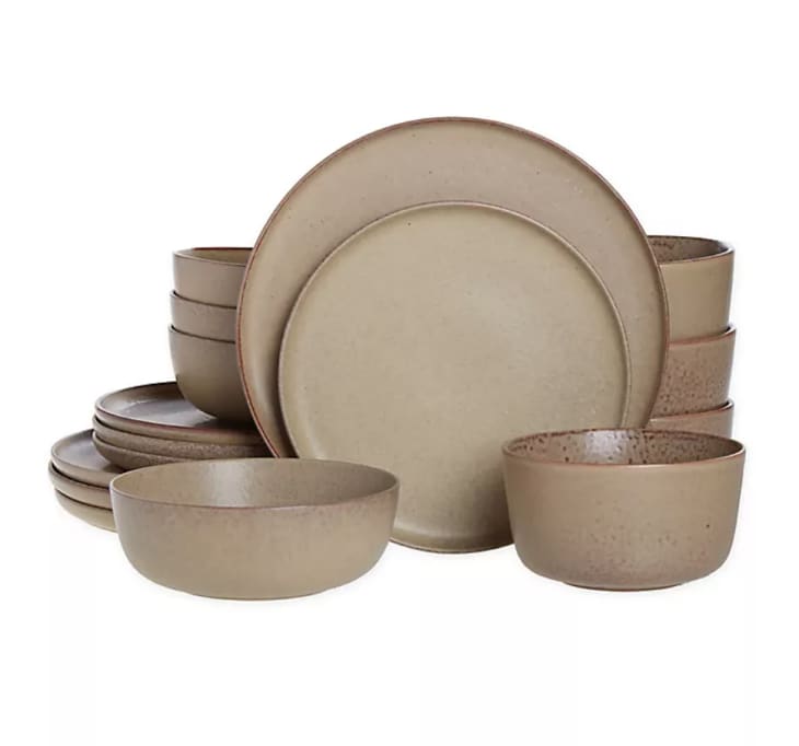 Our Table Landon 16-Piece Dinnerware Set in Toast at Bed Bath & Beyond
