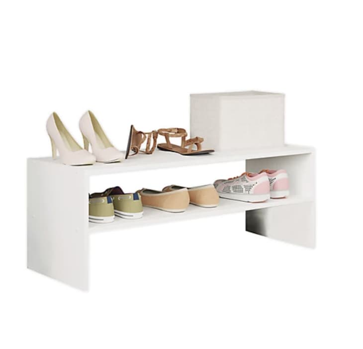 Simply Essential 2-Tier Stackable Shoe Organizer in Soft White at Bed Bath & Beyond
