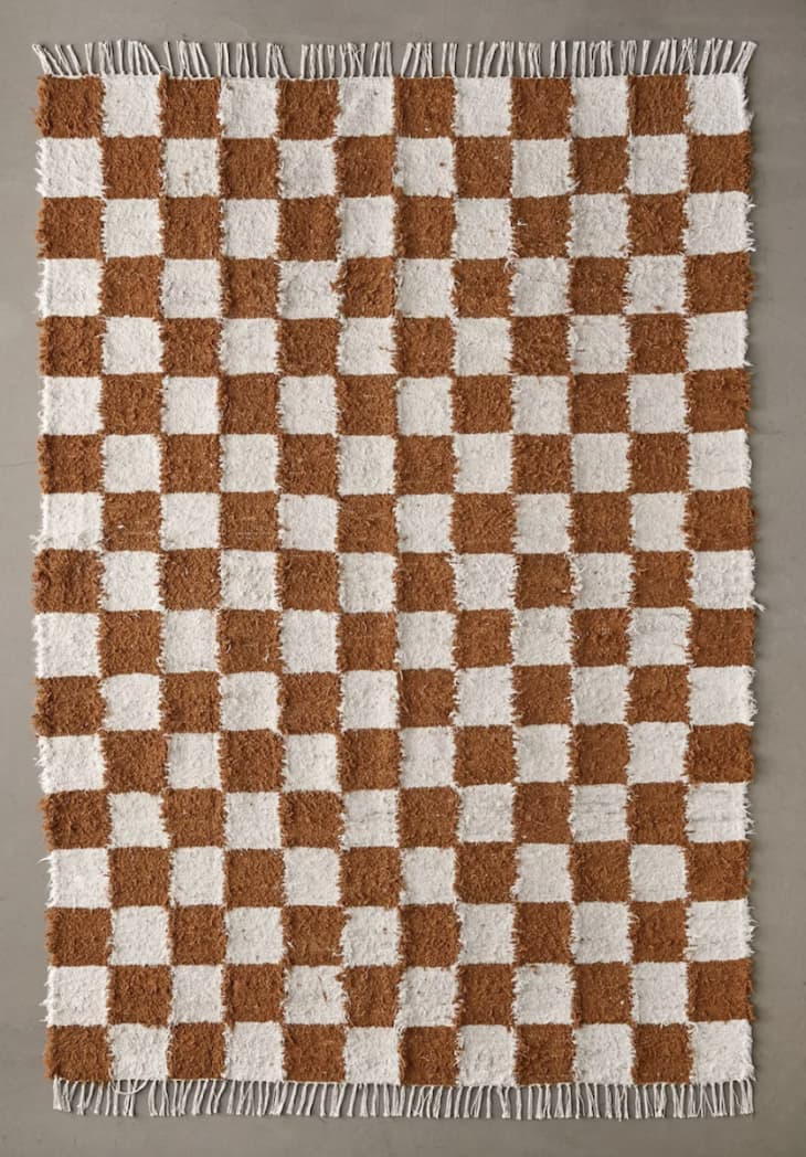 Checkerboard Shaggy Rug, 5' x 7' at Urban Outfitters