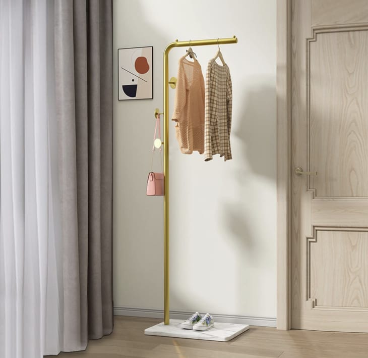VEKOID Metal Coat Rack Freestanding with Natural Marble Base at Amazon