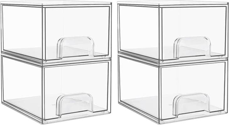 Vtopmart 4 Pack Clear Stackable Storage Drawers at Amazon